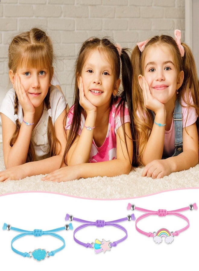 Grevosea Pack of 3 Girls' Bracelets, Adjustable Braided Bracelets, Friendship Bracelets, Bracelet for Children, Girls, Handmade Bracelet for Girls and Jewellery, Girls, Children, Party Bags, Children's - Image 5